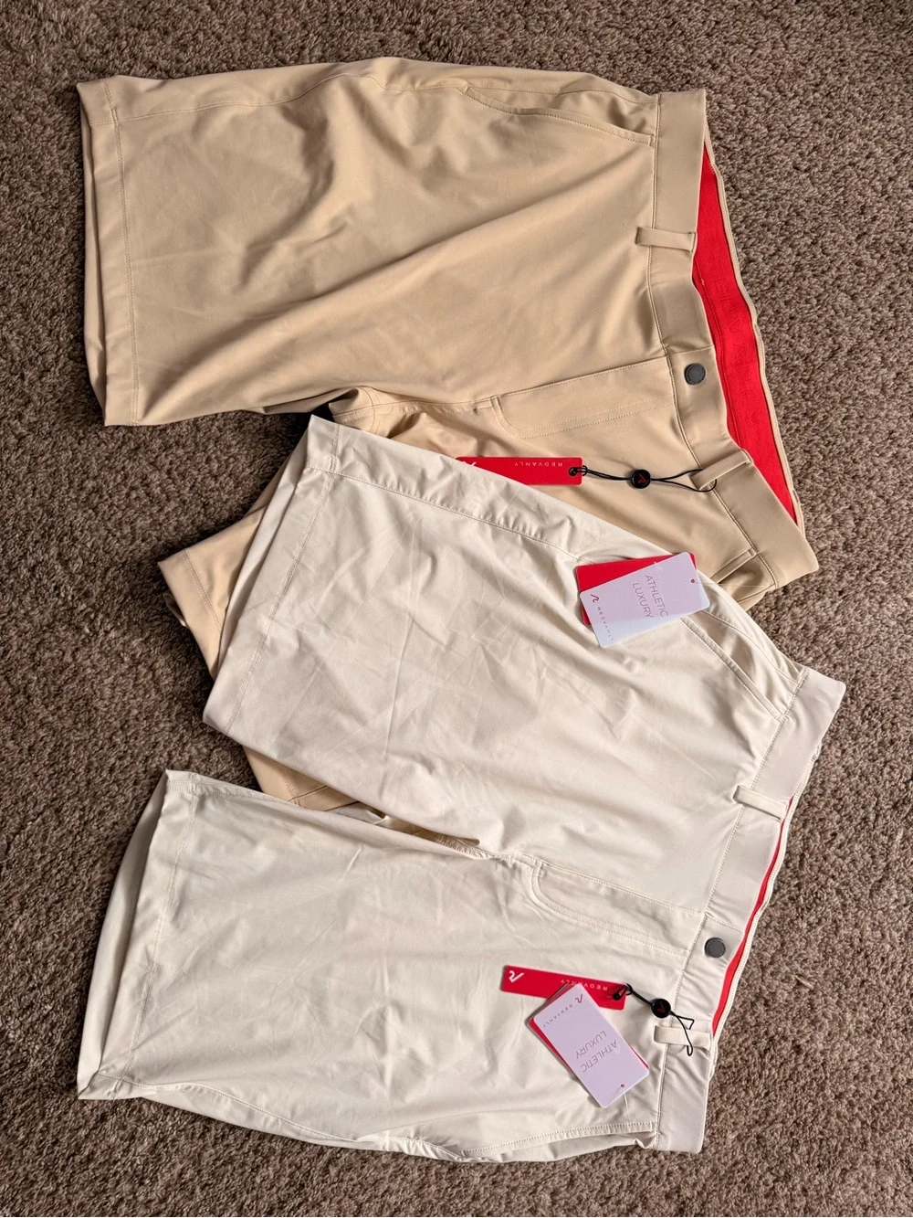 NWT Men's Redvanly Athletic Performance Shorts Bundle - Cream/Tan